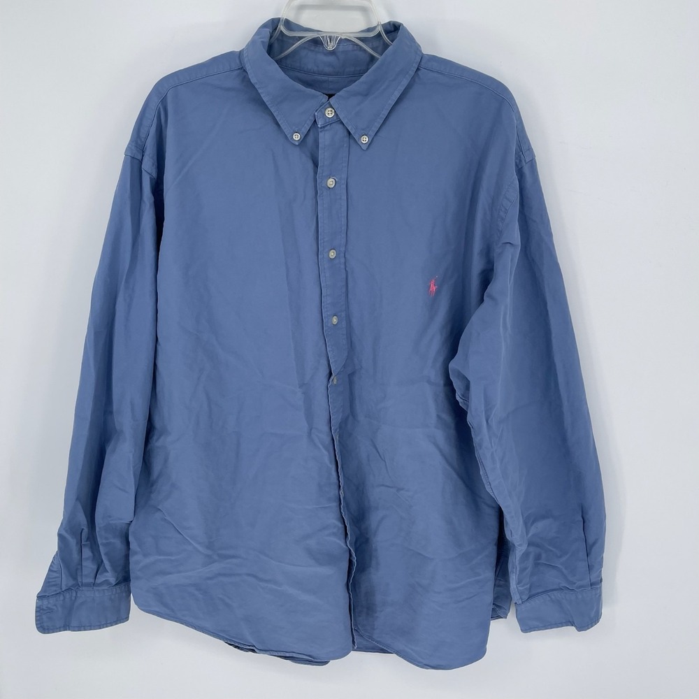 Polo Ralph Lauren Men's Blue Long Sleeve Button Down Shirt Size 2XB
